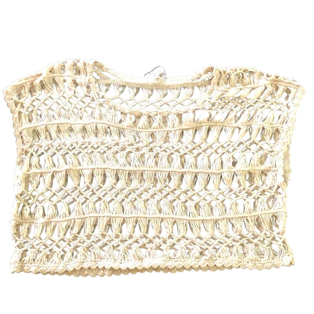 Willow & Clay Natural Open Weave Boho Top Fringe Festival